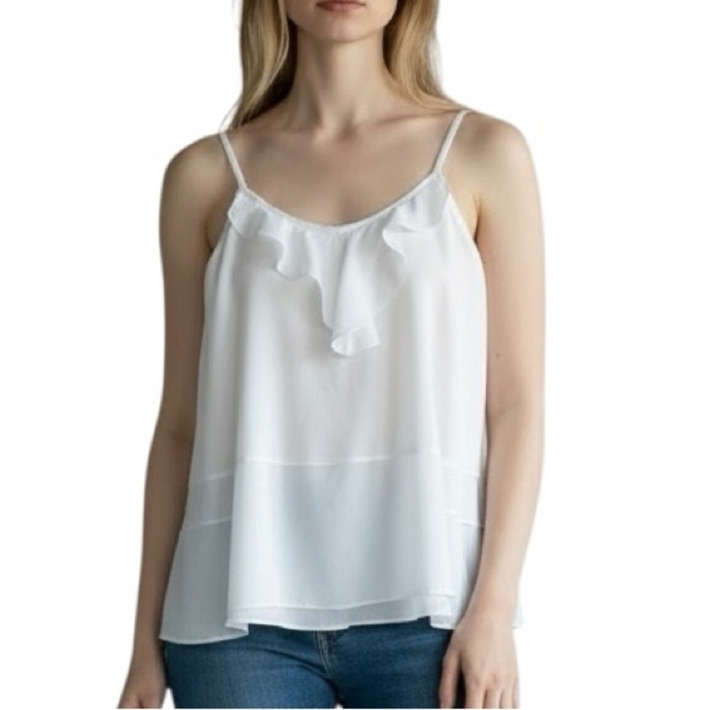 Michael Kors cotton tiered ruffled sleeveless a-line top M excellent condition